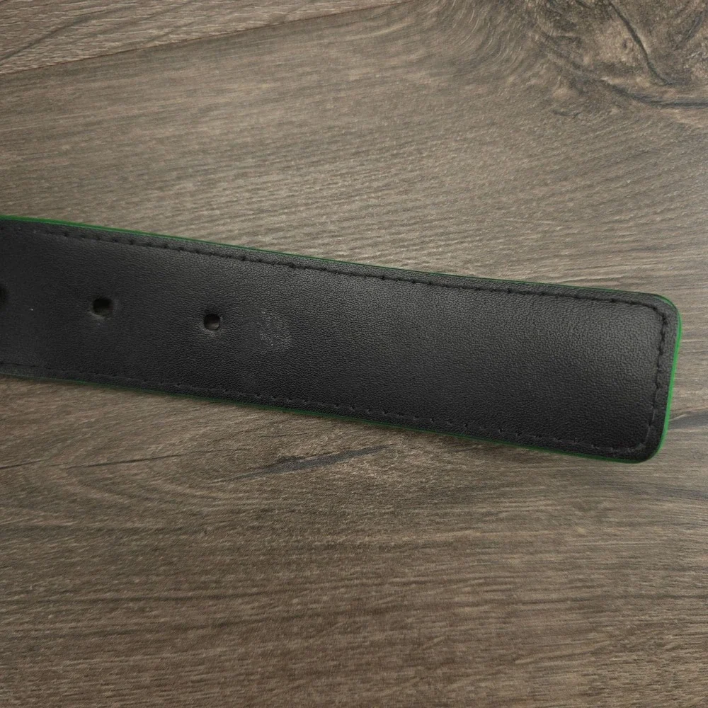 Burberry Belt Mens 40 Black Green Leather Made In Italy Dress Buckle Designer